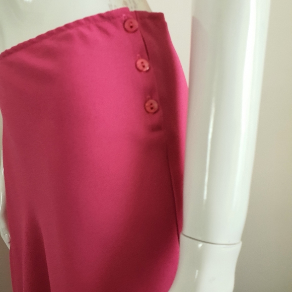 Liz Davenport Vibrant Pink A Line Skirt Oversized 12 Vintage - Picture 5 of 8
